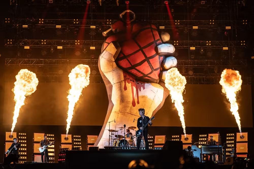 Green Day se apresenta no The Town 2025 — Foto: Fábio Tito/g1