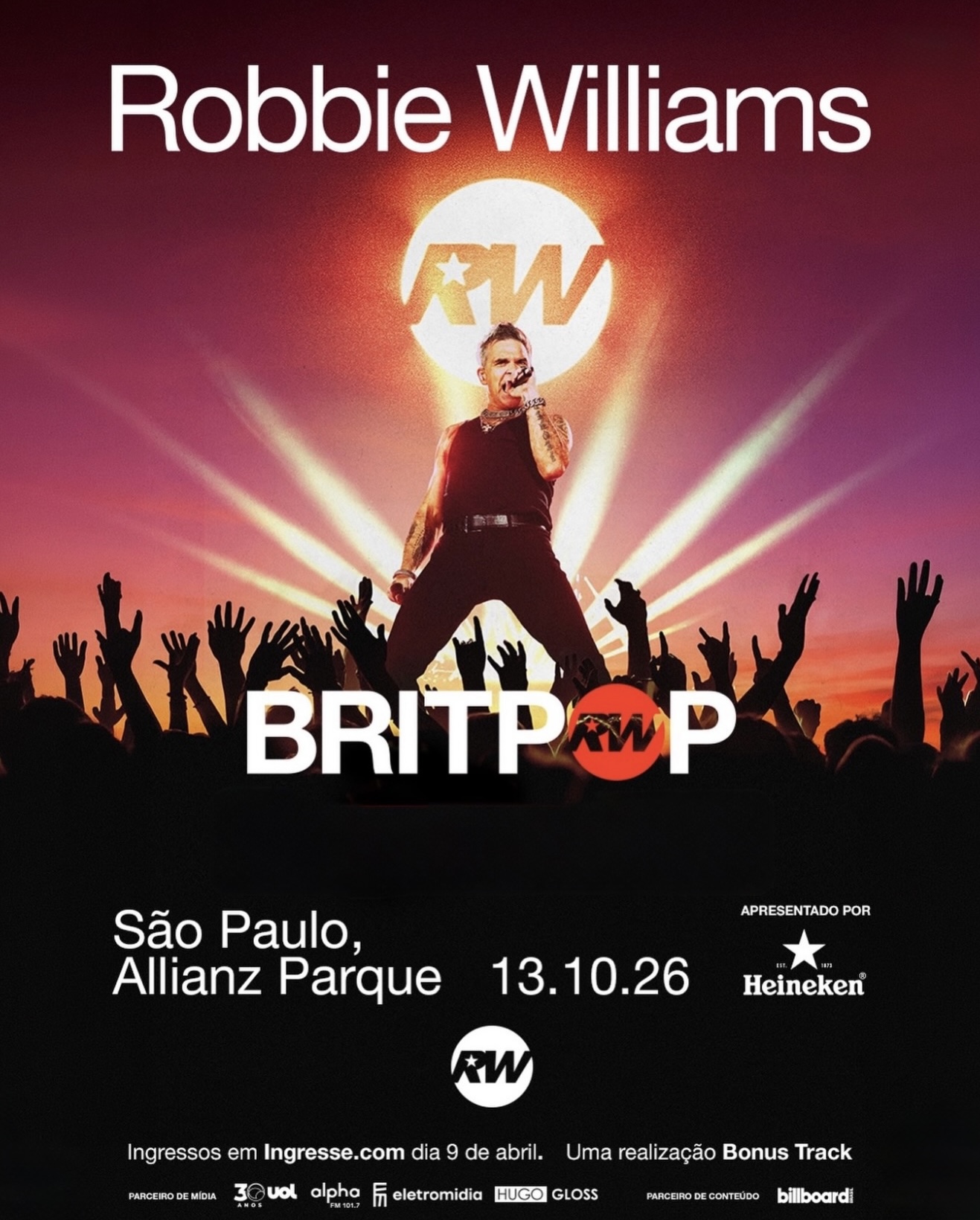 Ingressos Robbie Williams